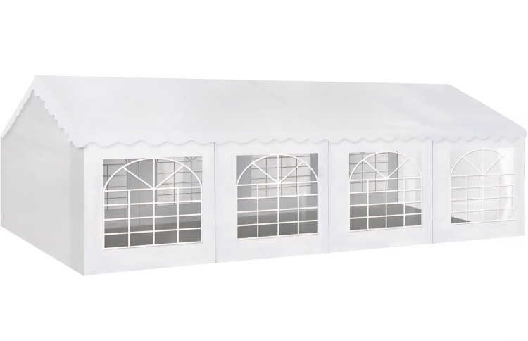Party Tent 16x26 ft Heavy Duty Canopy Shelter for Event with Fire Retardant Roof, Sidewalls and Windows (White)